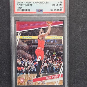 Coby White 2019-20 Panini Chronicles #66 Prestige Pink Parallel Rookie Card PSA 10 Gem Mint