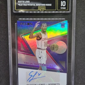 Cartão da NBA Scottie Lewis Panini Recon 2021-22 #SLW "True Potential Signatures Rookie" Autógrafo GMA 10 Gem Mint Graded