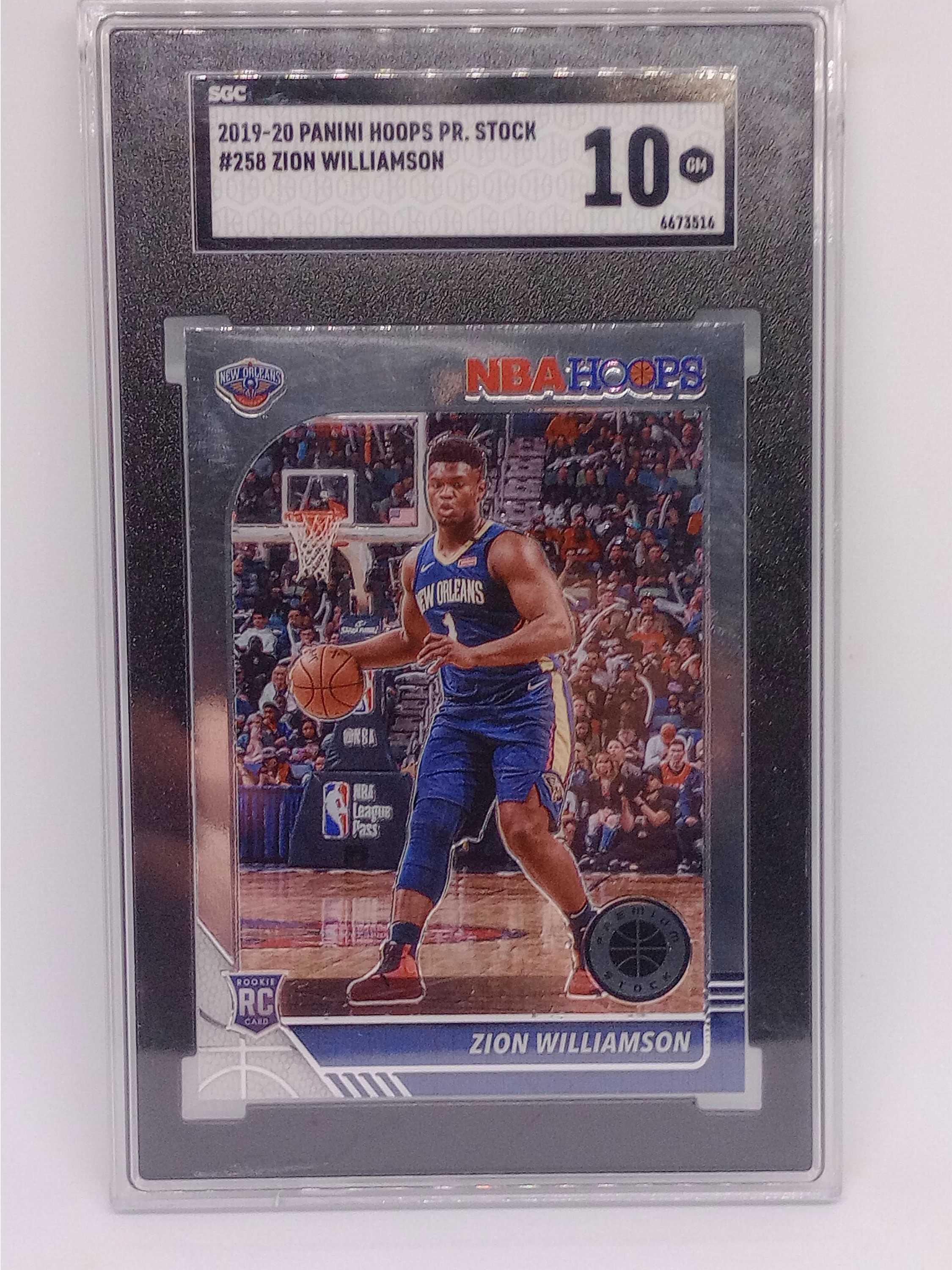 Zion Williamson 2019-20 Panini NBA Hoops Premium Stock #258 Rookie