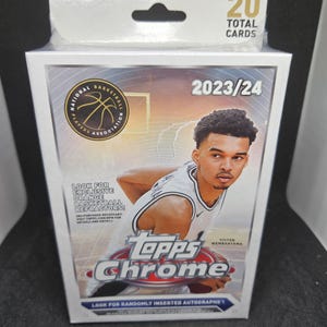 Boîte de suspension pour basket-ball NBA Topps chromée 2023-24 - Neuve scellée en usine - Réfracteurs orange
