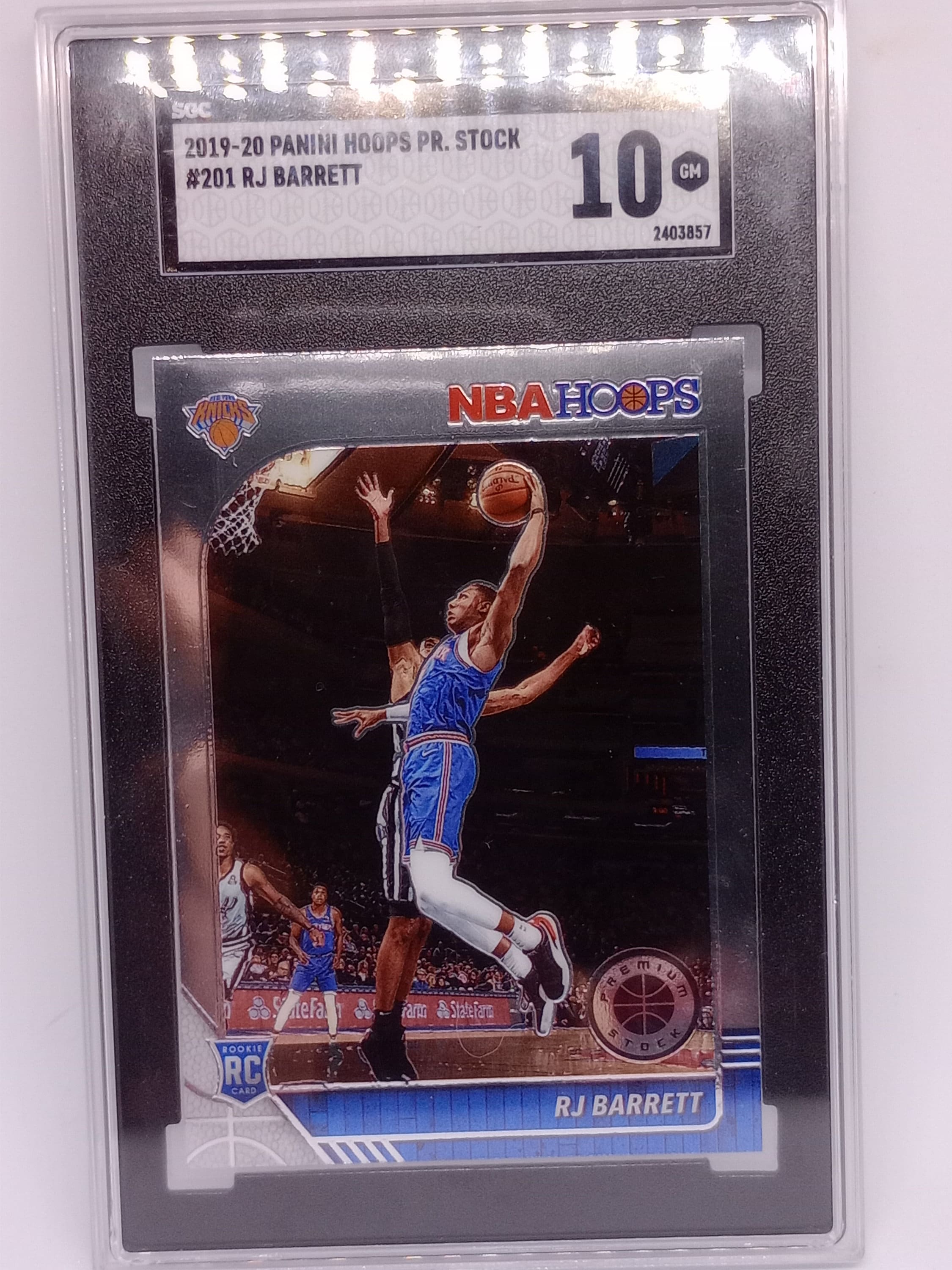 RJ Barrett 2019 Panini NBA Hoops Premium Stock #201 Rookie Card