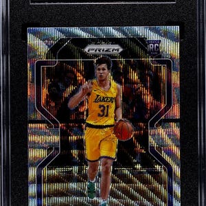Austin Reaves 2021-22 NBA Panini Prizm #165 Silver Wave Prizm Rookie Card - SGC 8 NM Graded
