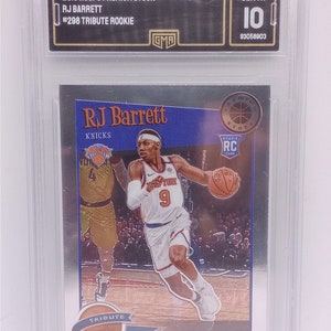 Tarjeta de homenaje a novato de RJ Barrett 2019 Panini NBA Hoops Premium Stock n.° 298 GMA 10 Gem Mint Perfection Graded Card