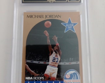 Michael Jordan 1990 NBA Hoops #5 "All-star" Insert Card - GMA 8 Mint Graded