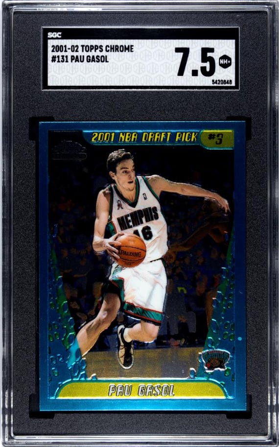 パウ・ガソル 2001-02 Topps Chrome #131 ルーキーカード ホログラム 