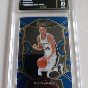 Tarjeta de novato Devin Vassell 2020 Panini Select #71 Concourse Retail - Tarjeta NBA calificada GMA 10 Gem Mint imagen 1