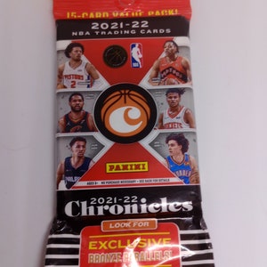 Panini Chronicles 2021-22 NBA Basketball Jumbo Value Pack - 15 cartas - Sellado de fábrica a estrenar