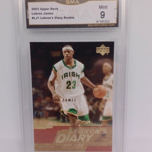 Lebron James 2003-04 NBA bovendek #LJ1 Lebron's Diary Rookie Card GMA 9 Mint Graded Card