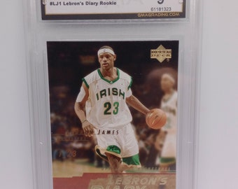 Lebron James 2003-04 NBA Upper Deck #LJ1 Lebron's Diary Rookie Card - Carta classificata GMA 9 Mint