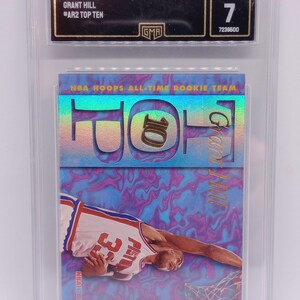 Grant Hill 1995 Hoops #AR2 Top Ten All-Time Rookie Year GMA 7 NM Graded NBA Card