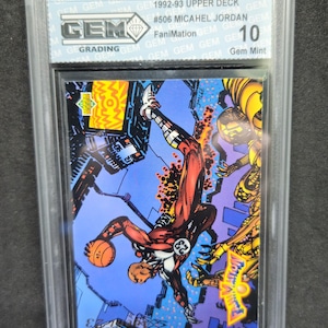 Michael Jordan 1992-93 NBA Upper Deck #506 &quot;FaniMation Agent 23&quot; Insert Card - GEM 10 Gem Mint Graded