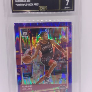 Darius Garland 2020 Donruss Optic #129 Purple Shock Prizm GMA 7 Graded NBA Card