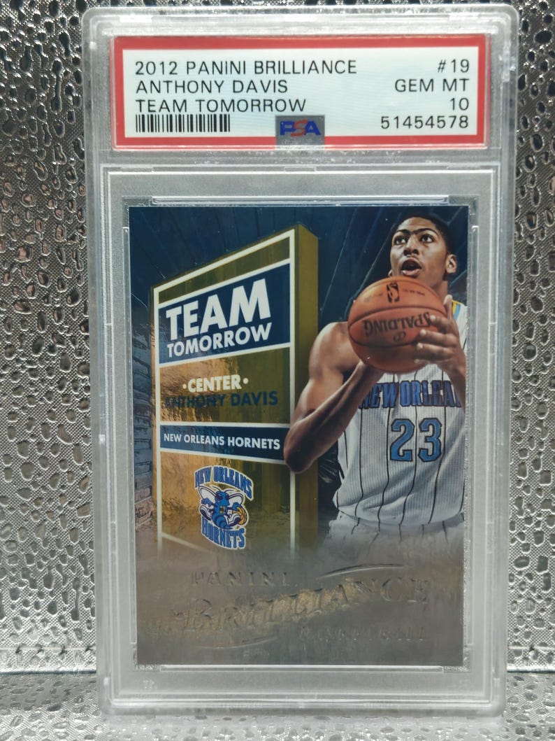 Anthony Davis 2012 Panini Brilliance #19 NBA Basketball "Team Tomorrow" Insert Rookie Card - PSA 10 Gem Mint Graded image 1