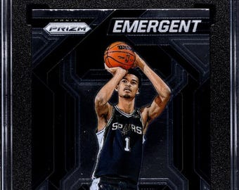 Victor Wembanyama 2023-24 NBA Panini Prizm #12 "Emergent" insert Rookie Card - SGC 9 Mint Graded