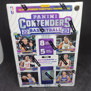 Panini Contenders 2022-23 NBA Basketball Blaster Box Exclusive - Neu ab Werk versiegelt - 1 garantierte Autogramm- / Erinnerungsstück pro Box