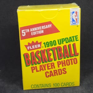 Fleer 1990 Update Set - NBA Basketball Cards - New Factory Sealed - 5th Anniversary Edition - 100 Card Complete Box Set