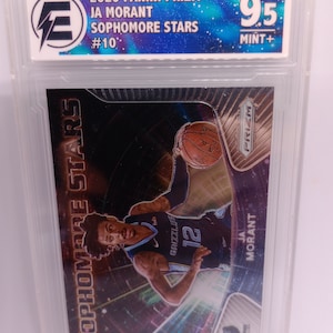 Carte Ja Morant 2020-21 Panini Prizm #10 Sophomore Stars ECG 9,5 Mint Plus Graded NBA