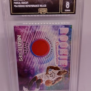 Pascal Siakam 2018 Panini NbA Hoops #RR-PS Rookie Remembrance Relics Winter Jersey Patch GMA 8 Mint Graded Card