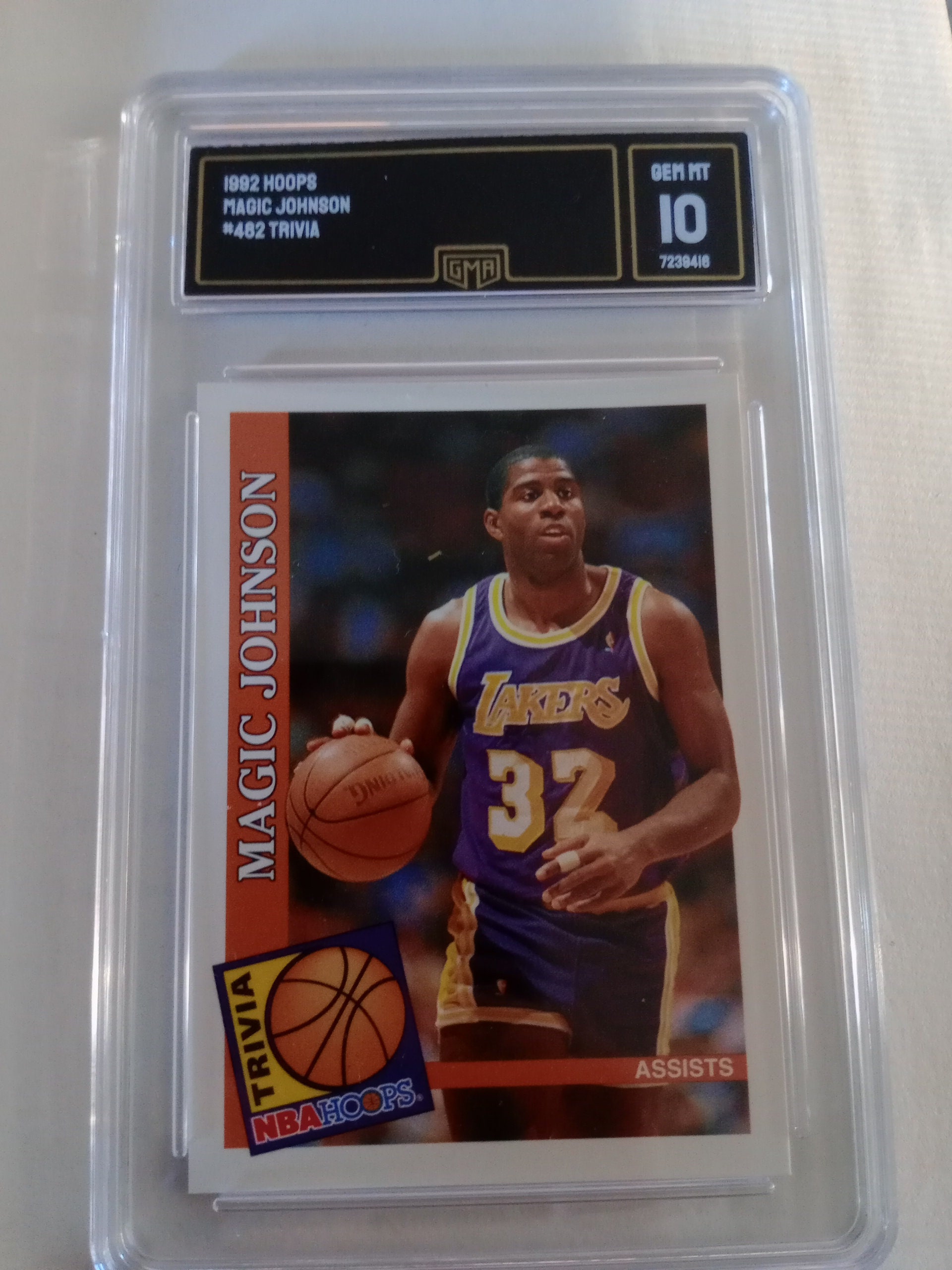 マジック、マジックジョンソン、ジョンソン、SPX、ホロ、インサート マジック・ジョンソン 1992 NBA フープス #482 「トリビア」アシスト
