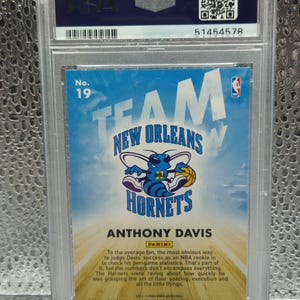 Anthony Davis 2012 Panini Brilliance #19 NBA Basketball "Team Tomorrow" Insert Rookie Card - PSA 10 Gem Mint Graded image 3