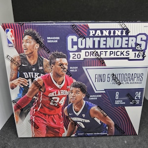 Caixa de basquete da NBA HOBBY com as escolhas do Draft da Panini Contenders 2016-17 - Nova, lacrada de fábrica - 5 autógrafos garantidos