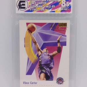 Vince Carter 2000 Skybox Premium 10th Anni-Vince-Ry #1991-1992 ECG 8.5 Mint Graded NBA Card