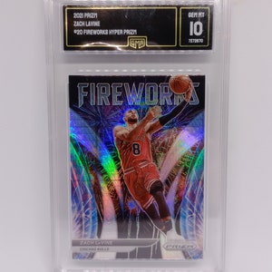 Zach Lavine 2021-22 NBA Panini Prizm #20 &quot;&quot;Feuerwerk&quot;&quot; Insert Hyper Prizm - GMA 10 Gem Mint Graded Karte.&quot;