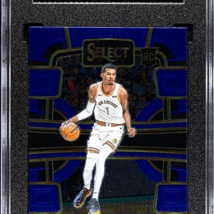 Victor Wembanyama 2023-24 NBA Panini Wähle #87 Blaue Verkaufseinheit Rookie Karte - SGC 9.5 Mint Plus Graded