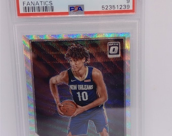 Tarjeta de novato de Jaxson Hayes 2019-20 NBA Panini Donruss Optic n.° 190 Fanatics Prizm - PSA 9 Mint Graded