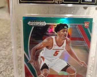 Moses Moody 2021-22 NBA Panini Prizm Draft Picks #11 Groene Prizm Rookie Card GMA 10 edelstenen, mint gesorteerd