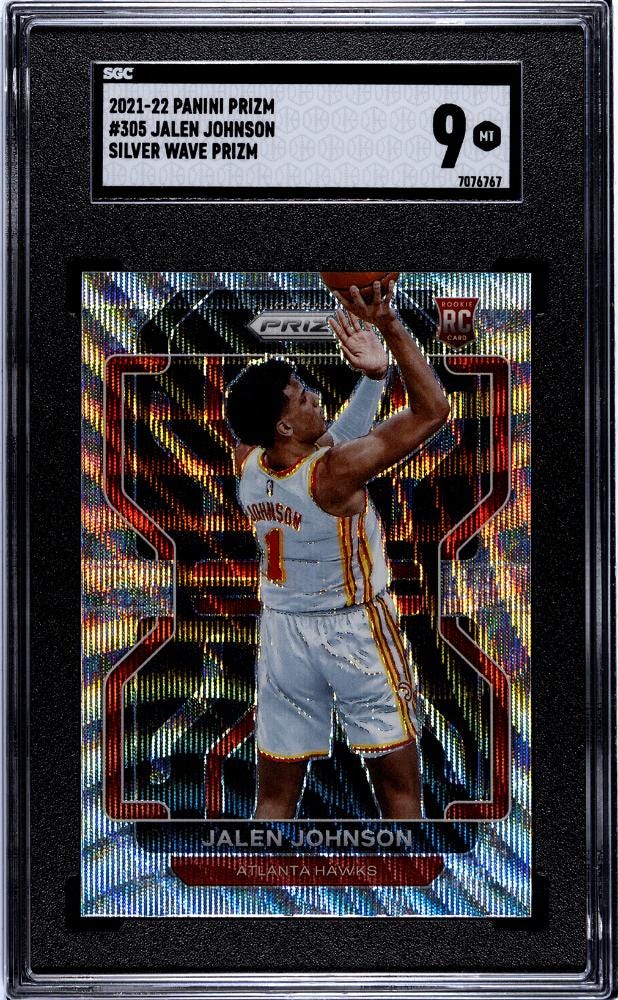 Jalen Johnson 2021 NBA Panini Prizm #305 Silver Wave Prizm Rookie