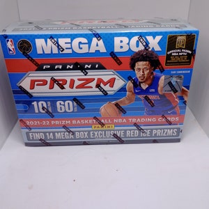 Méga boîte exclusive Panini Prizm 2021-22 NBA Basketball - Neuve scellée - 14 cartes Prizm Red Ice