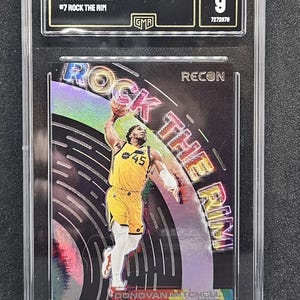 Donovan Mitchell 2021 NBA Panini Recon #7 Rock the Rim Insert - GMA 9 Mint Graded