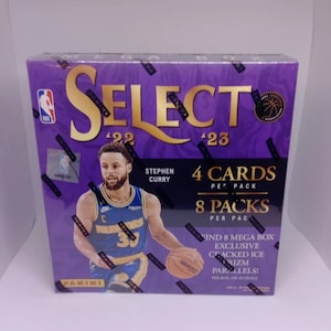 Cartes de basket-ball NBA Panini Select 2022-23 Mega Box neuves scellées en usine - 8 prix de glace fissurée