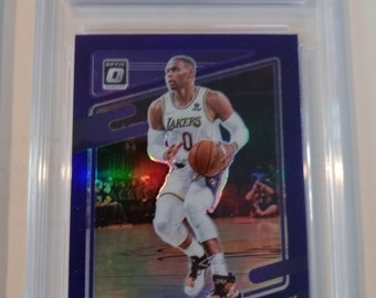 Russel Westbrook 2021 Panini Donruss Optic #76 Purple Prizm GMA 10 Gem Mint Graded NBA Card