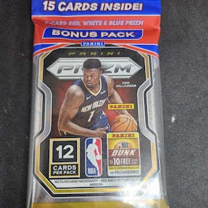 Panini Prizm 2020-21 NBA Exclusive Cello Pack - Neu ab Werk versiegelt - 3 Karten Rot, Weiß & Blau Prizm Bonus Pack