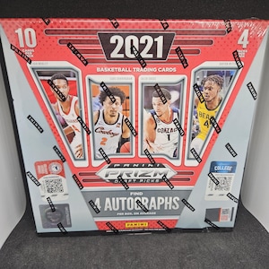 Caixa de Basquete Universitário Panini Prizm Draft Picks 2021-22 da NBA - Nova, Lacrada de Fábrica - 4 Autógrafos Garantidos