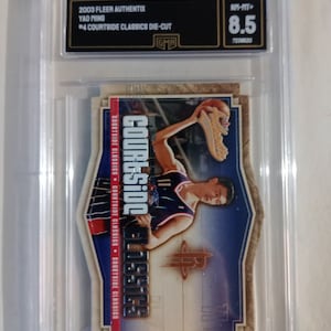Yao Ming 2003 Fleer Authentix #4 Courtside Classics Die-Cut - GMA 8.5 NM Graded NBA Card