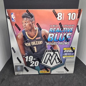 Panini Mosaik 2019-20 NBA Basketball Mega Box Exclusive - Neu ab Werk versiegelt - 10 Reactive Blue Mosaik Prizms