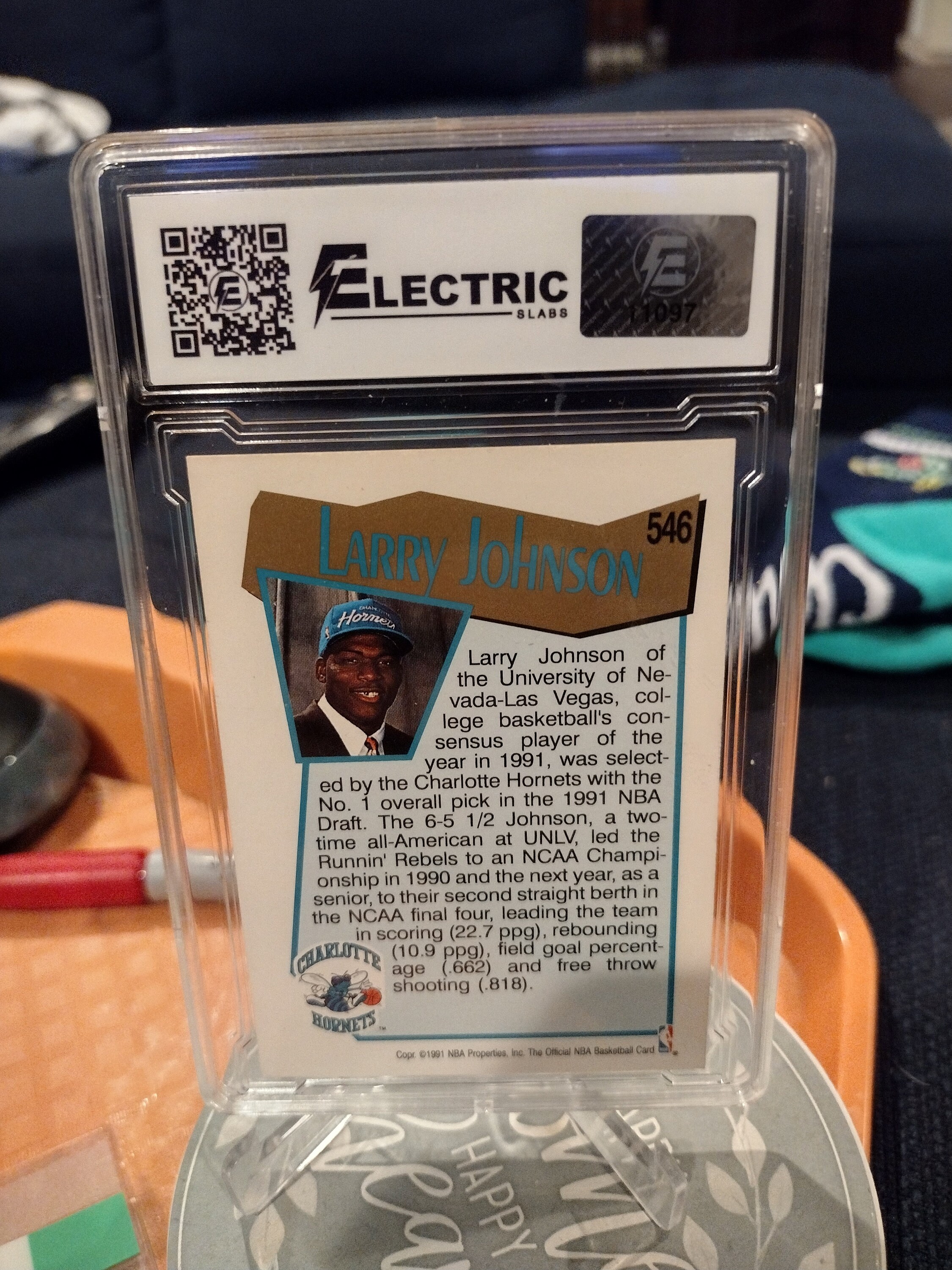 Larry Johnson 1991 NBA Hoops #546 NBA Draft Pick Rookie Card - ECG