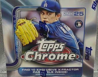 Topps Chrome Baseball 2025 Mega Box - 42 Cartes - Autographes & Refractors - Collection
