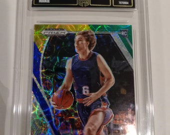 Josh Giddey 2021-22 NBA Panini Prizm Draft Picks #17 Choice Blue Yellow Green Prizm Rookie Card - GMA 10 Gem Mint Graded