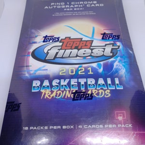 Topps Finest 2021 NBA Basketball Hobby Box lacrado de fábrica novo - 1 autógrafo cromado por caixa