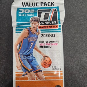 Pack économique de basket-ball Panini Donruss 2022-23 NBA Jumbo - Laser rose holographique - Neuf scellé en usine