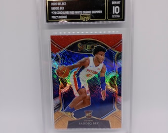Saddiq Bey 2020-21 Panini Select #79 Concourse Red White Orange Shimmer Prizm Rookie Card - GMA 10 Gem Mint Graded NBA Card