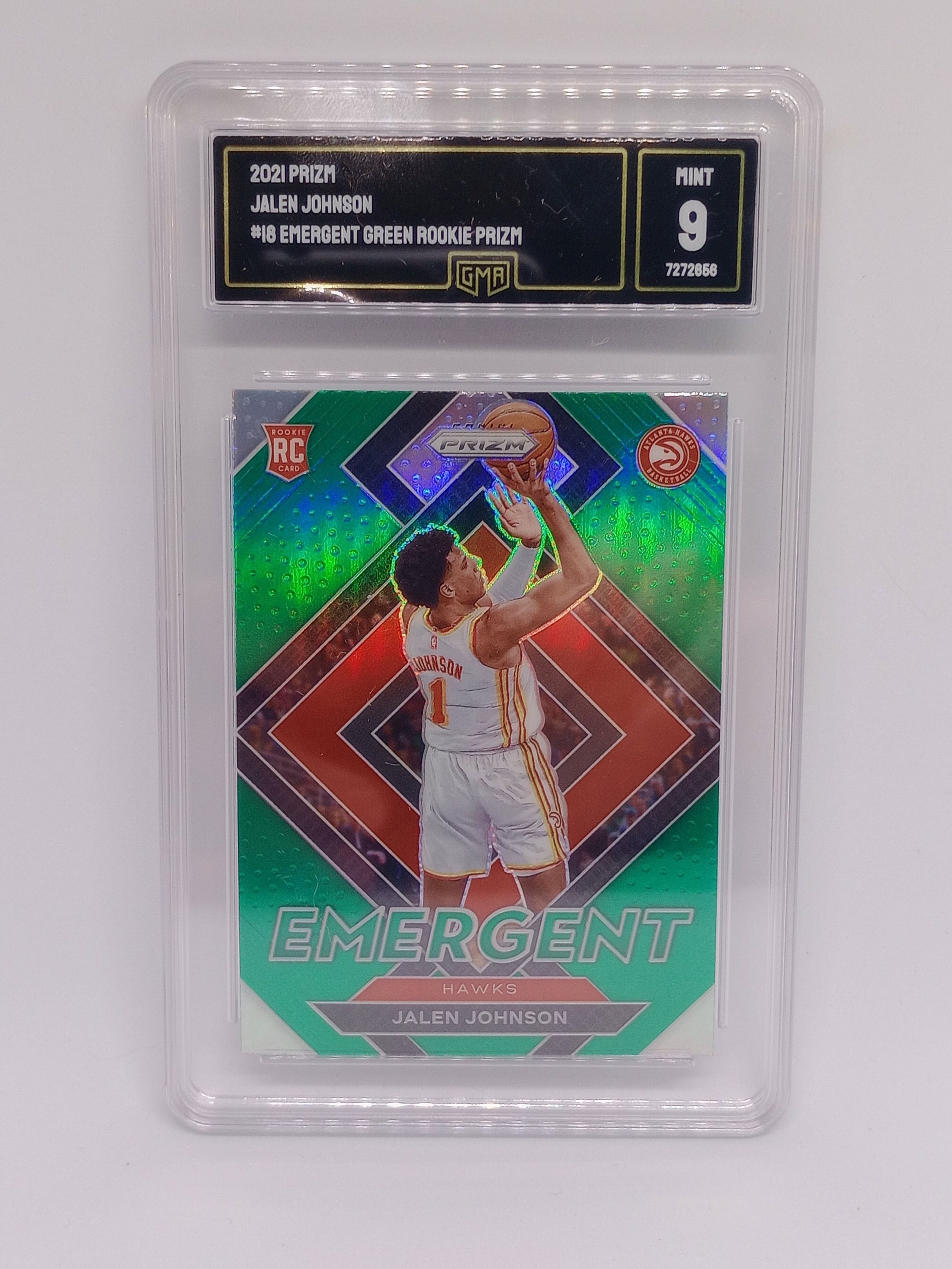 Jalen Johnson 2021-22 NBA Panini Prizm #18 Emergent Green