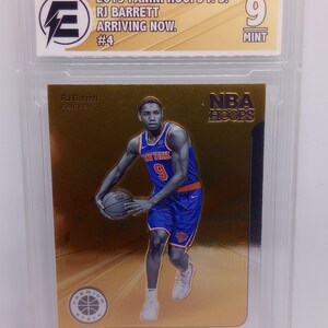RJ Barrett 2019 Panini Hoops Premium Stock #4 Arriving Now Rookie Card ECG 9 Mint Graded NBA Card