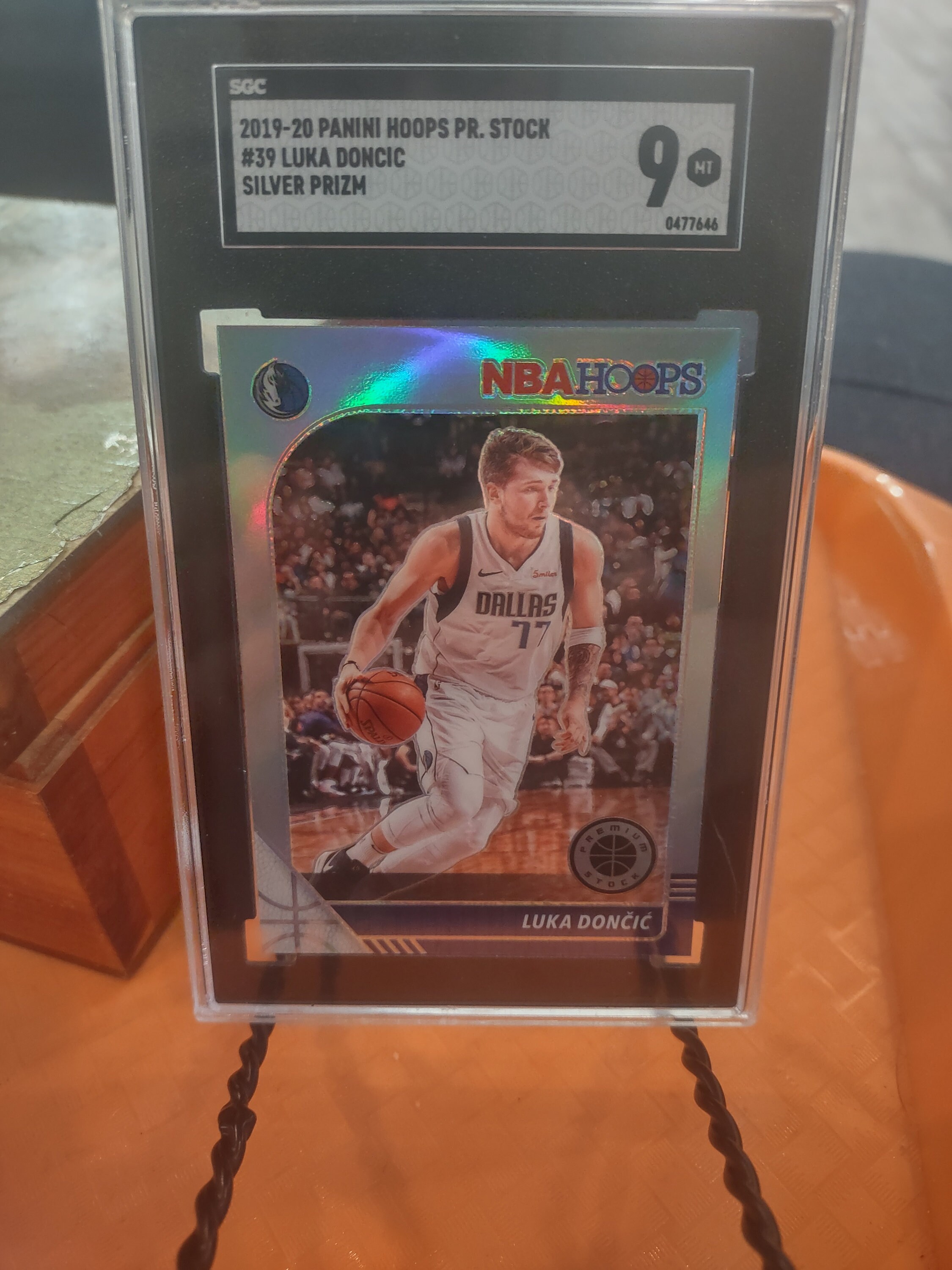Luka Doncic 2919-29 Panini Hoops Premium Stock Silver Prizma #39 SGC 9.0  Mint Plus Graded Card
