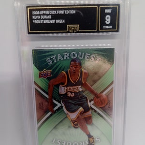 Kevin Durant 2008 NBA Upper Deck First Edition #SQ9 Starquest Green Rookie Card - GMA 9 Mint Plus Graded Card