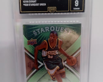 Kevin Durant 2008 NBA Upper Deck First Edition #SQ9 Starquest Green Rookie Card - GMA 9 Mint Plus Graded Card